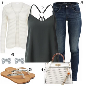 Mom Křest Outfit s Krémová/Bílá Móda Pro Plnoštíhlou Pletenina veľkej veľkosti Only "Lehký outfit"Look: Layered, Mom, Kancelář, Chytrý příležitostný, Univerzitní, Bar, Křest, Koncert, Biřmování, Chatky, Škola