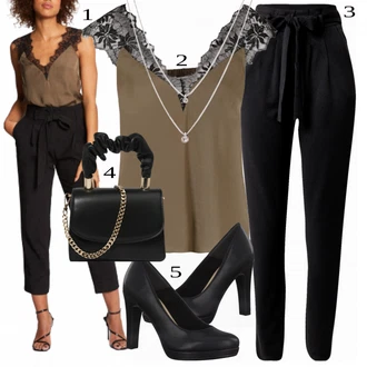 Outfit s Černá Slim Fit Džíny/Dlouhé Šaty/Kalhotky/Dlouhý Zimní Kabát/Dlouhá Halenka/Dlouhý Svetr/Dlouhá tylová sukně/Dlouhé Kardigany JdY "Vkusný business outfit"