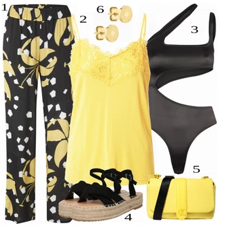 outfit mit Rumena Priložnostni Vrh Ichi "Tvoj cool outfit"