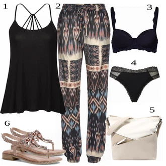 Outfit sa Crna Gaćice About You "Tvoj udoban outfit"