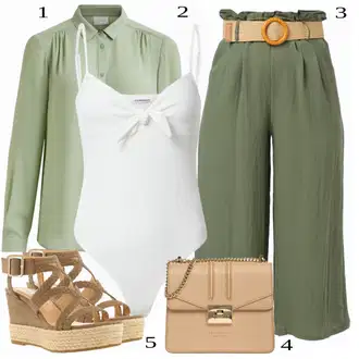 Outfit sa Bež Sandale Bullboxer "Tvoj otmjeni outfit"
