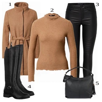 outfit mit Rjava Plašč Only "Tvoj modni izgled"