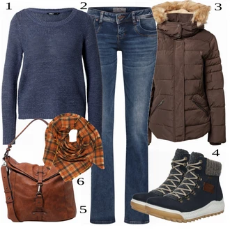 Outfit s Modrá Kozačka Rieker "Přesně pro zimu"