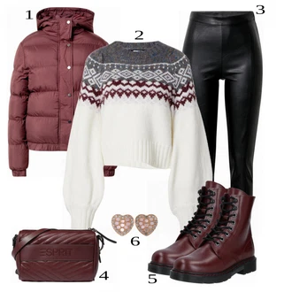 outfit mit Pletenina Gina Tricot, Črna/Modra Gina Tricot "Zimska outfit"