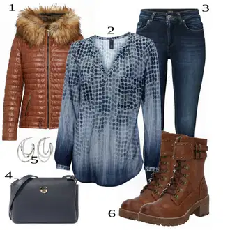 Outfit sa Smeđa Kožna Jakna Oakwood "Zimski Outfit"