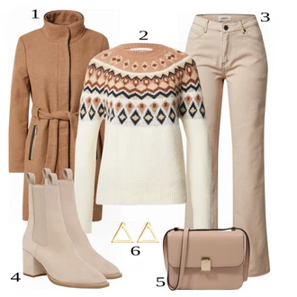 outfit mit Rjava Plašč Only "Zimska outfit"