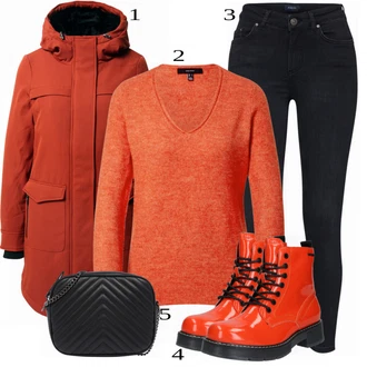 Outfit s Černá/Tmavě šedá/Zelená/Šedá/Tmavě zelená Zimní bunda/Plisované Džíny/Termální Džíny/Džíny Regular Fit/Mom Jean/Pánské tričko/Sweat Džíny/Kožená Pánská Bund/Formální Košile/Zužující se Džíny/Džíny s Rozparkem Pieces "Přesně pro zimu"