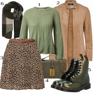 Outfity na zimu s Zelená Pletený Od?v Only "P?esn? pro zimu"