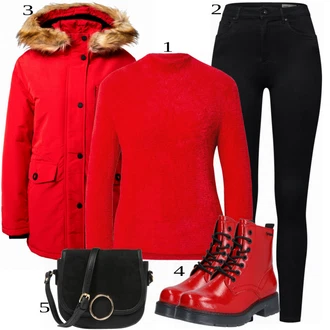 outfit mit Rdeča Škorenj Tom Tailor "Popolno za zimo"