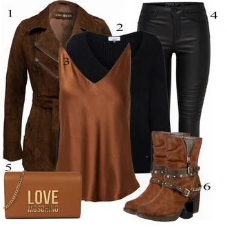 outfit mit Rjava Torba za čez ramo Love Moschino "Popolno za zimo"