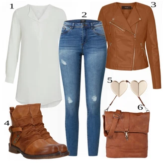 Outfit s Červená/Hnědá/Oranžová/Béžová Kozačka Kožená kotníková bota/Vintage Kotníková Bota/Kotníková Bota s Podšívkou/Plochá Kotníková Bota/Motorkářská bota/Bojová Bota Rieker "Přesně pro zimu"