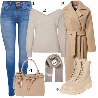 Outfit s Béžová/Hnědá Páska s Kapsou/Ležérní pásek/Obal Na Telefon/Klíčenka/Kožený Pásek/Sportovní doplněk/Peněženka/Široký Opasek Suri Frey "Outfit na podzim"