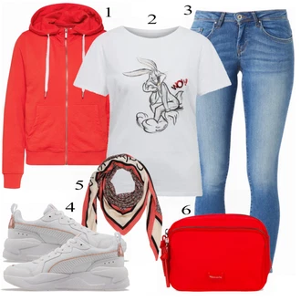 Ležérní outfity s Červená Only "Přesně pro volný čas"