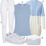 Hnědé dlouhé uvolněné džíny outfity image