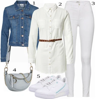 outfit mit Turkizna Denim Jakna Noisy may "Tvoja elegantna obleka"