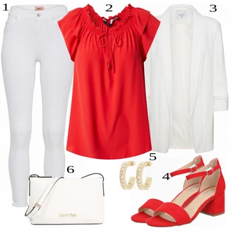 Outfit s Červená Bota Sandály Bullboxer "Perfektní pro kancelář"