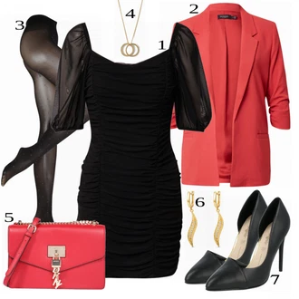 Outfit sa Crna Hulahopke Swedish Stockings "Savršeno za sastanak"