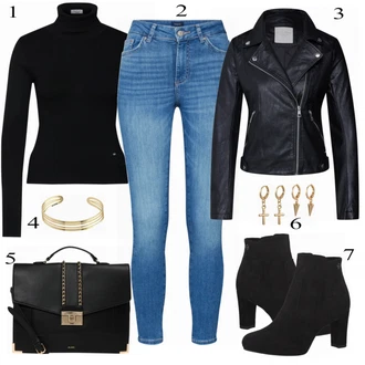 Outfit s Modrá Kozačka Tamaris "Pieces Džíny"