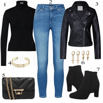 Outfit s Modrá Kozačka Tamaris "Pieces Džíny"