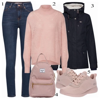 Outfit s Růžová Bota na fitness/Běžecká bota/Gymnastická bota/Tréninková bota Skechers "Pieces Růžová"