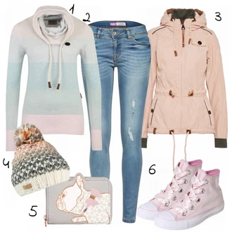 Outfit s Tyrkysový Superdry "Růžový"