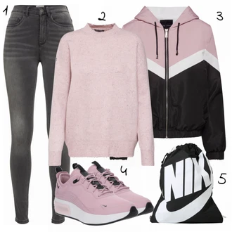 Outfity na zimu s Halenka & Tunika "Růžová Nike"