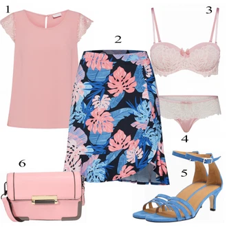 Outfit s Modrá Bota Na Podpatku Edited "Pinky Look"