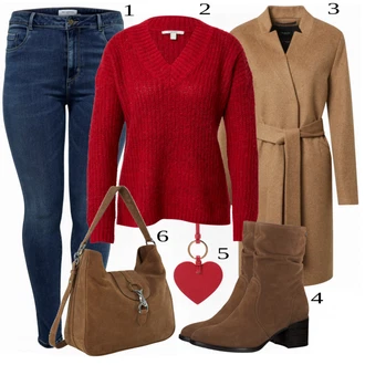 Outfity na zimu s Hnědá Móda Pro Plnoštíhlou SELECTED FEMME "Plus Size Mode"