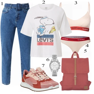 Fotbal Outfit s Růžová/Béžová/Stříbrný Řetízkové hodinky MICHAEL Michael Kors "Praktický Vzhled"Look: Baseball, Fotbal