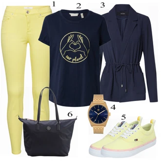 Outfit s Modrá Bota Teniska Tommy Jeans "Praktický Vzhled"