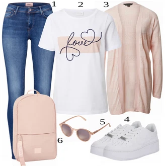 S páskem Dlouhé Outfit s Modrá/Bílá Kožená bunda/High Waist Džínové Kalhoty/Džíny s Rozparkem/Kožené Boty/Slim Fit Džíny/Push up Džín/Džín s Nízkým Pasem/Džíny s Nízkým Sedem Only "Praktický Vzhled"