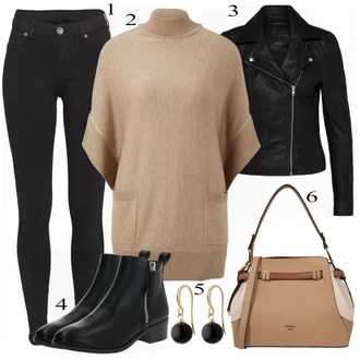 Rovná noha Outfit s Černá/Tmavě šedá/Růžová/Bílá Kožené Bund Bunda z Umělé Kůže/Motorkářské Bund/Kožené Bund/Motorkářská bunda/Bunda s Bočním Zipem yas "Praktický Vzhled"