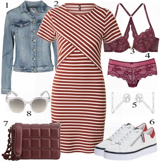 Outfit s R??ová/Vínová/Fialová Spodní Kalhotky/Tanga/Klasické Kalhotky/Brazilské Kalhotky/Pr?hledná kalhotka/Pr?svitná kalhotka/Kalhotky Lascana "Praktický Vzhled"