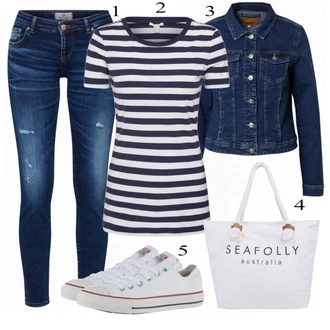 Outfit s Bílá Doplňek/Plážová taška/Plážová taška Seafolly "Praktický Vzhled"