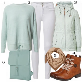 outfit mit Rdeča Škorenj Rieker "Zimska outfit"