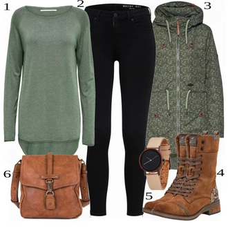 Outfit s Šedá Kabát Alife and Kickin "Praktický Vzhled"