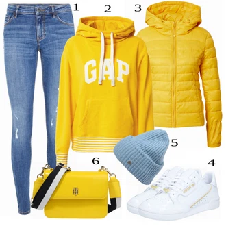 Outfit sa Žuta Traper Jakna Only "Praktičan Izgled"