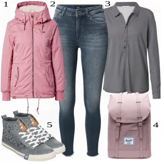 Outfit sa Siva Tenisica Mustang "Praktičan Izgled"