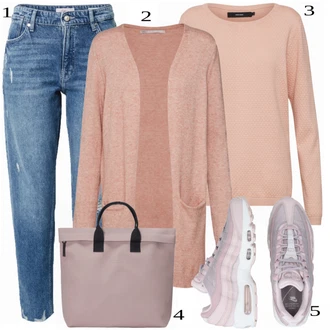 outfit mit Bež Pletenina VERO MODA "Praktičen videz"