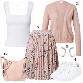 Outfit s Bílá Teniska K-SWISS "Barevný jarní outfit"