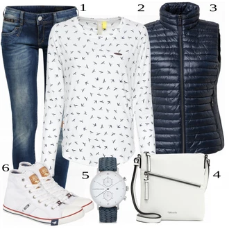 Outfit sa Siva Tenisica Mustang "Tvoj udoban outfit"