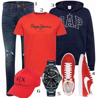 outfit mit Rdeča Klobuček Armani Exchange "Priložnostna oblačila"