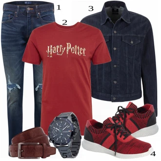 outfit mit Rdeča Superga Rieker "Priložnostna oblačila"