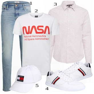 outfit mit Bela/Siva Superga Tommy Hilfiger "Priložnostna oblačila"