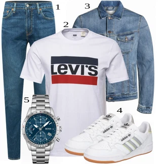 outfit mit Modra Denim Jakna Jack & Jones "Priložnostna oblačila"