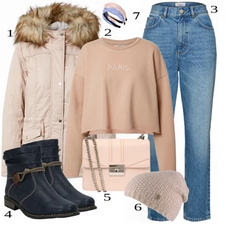 outfit mit Škorenj Rieker "Praktičen videz za prosti čas"