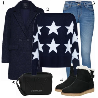 Outfity na zimu s Vícebarevný Pletený Od?v Only "Pulovr AURELIE"