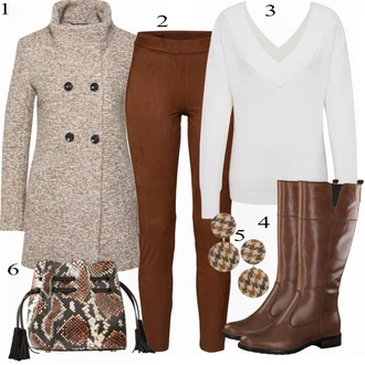 Outfity na zimu s hlubokým výstřihem s Bílá/Krémová Svetry 2 v 1/Basic Svetr/Vodopádový Svetr/Svetr z Jemné Pleteniny/Svetr na kojení/Jednoduchý Svetr/Svetr s V-výstřihem/Svetr s přehozem Only "Pulovr MELTON"