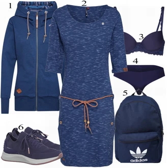 Outfit s Černá Kalhotky "Ragwear šaty"