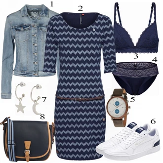 Outfit s Šedá Kabát/Podzimní bunda Vila "Ragwear Letní Šaty"